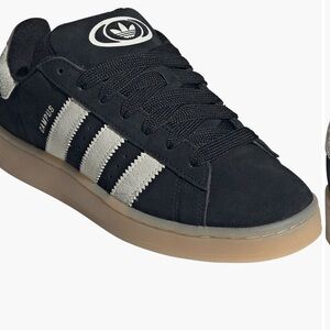 Adidas Black and White Suede Sneakers